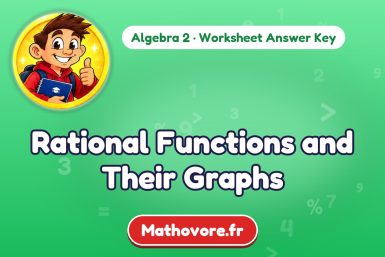 Rational Functions and Their Graphs – Algebra 2 math worksheet answer key
