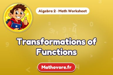 Transformations of Functions – Algebra 2 math worksheet