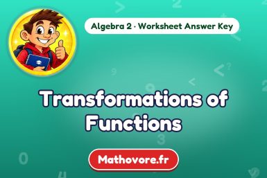 Transformations of Functions – Algebra 2 math worksheet answer key