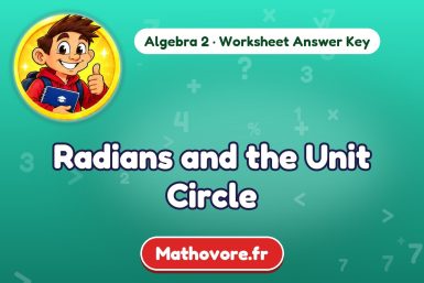 Radians and the Unit Circle – Algebra 2 math worksheet answer key