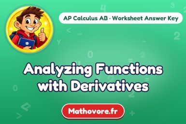 Analyzing Functions with Derivatives – AP Calculus AB math worksheet answer key
