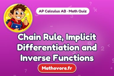 Chain Rule, Implicit Differentiation and Inverse Functions – AP Calculus AB math quiz