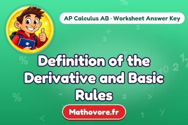 Definition of the Derivative and Basic Rules – AP Calculus AB math worksheet answer key