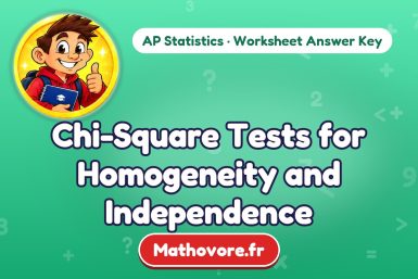 Chi-Square Tests for Homogeneity and Independence – AP Statistics math worksheet answer key