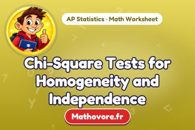 Chi-Square Tests for Homogeneity and Independence – AP Statistics math worksheet