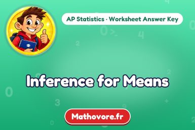 Inference for Means – AP Statistics math worksheet answer key