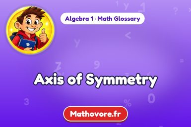 Axis of Symmetry – definition and example, Algebra 1 math glossary – Mathovore