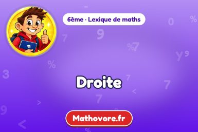 Droite : définition et exemple – lexique de maths Mathovore