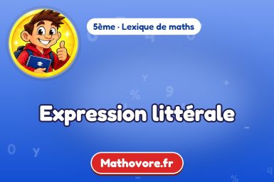 Expression littérale : définition et exemple – lexique de maths Mathovore