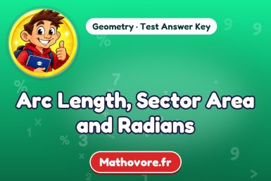 Arc Length, Sector Area and Radians – Geometry math test answer key