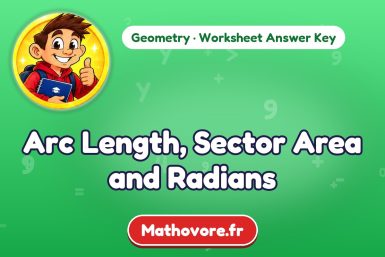 Arc Length, Sector Area and Radians – Geometry math worksheet answer key