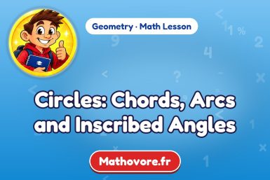 Circles: Chords, Arcs and Inscribed Angles – Geometry math lesson