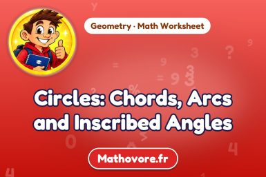 Circles: Chords, Arcs and Inscribed Angles – Geometry math worksheet