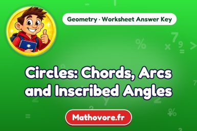 Circles: Chords, Arcs and Inscribed Angles – Geometry math worksheet answer key