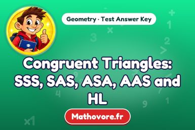 Congruent Triangles: SSS, SAS, ASA, AAS and HL – Geometry math test answer key