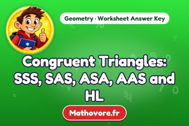 Congruent Triangles: SSS, SAS, ASA, AAS and HL – Geometry math worksheet answer key