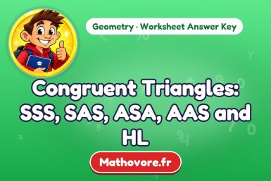 Congruent Triangles: SSS, SAS, ASA, AAS and HL – Geometry math worksheet answer key