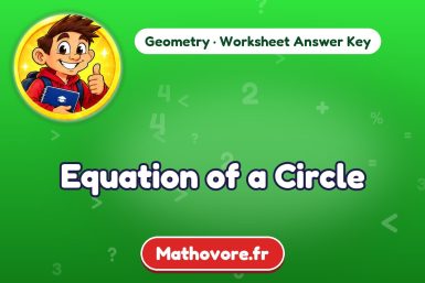 Equation of a Circle – Geometry math worksheet answer key