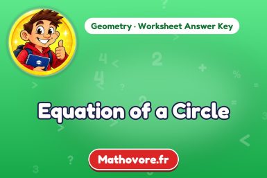 Equation of a Circle – Geometry math worksheet answer key