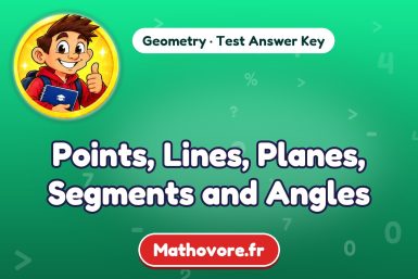 Points, Lines, Planes, Segments and Angles – Geometry math test answer key