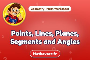 Points, Lines, Planes, Segments and Angles – Geometry math worksheet