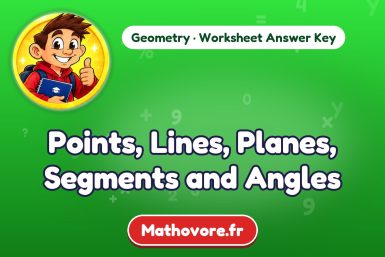 Points, Lines, Planes, Segments and Angles – Geometry math worksheet answer key