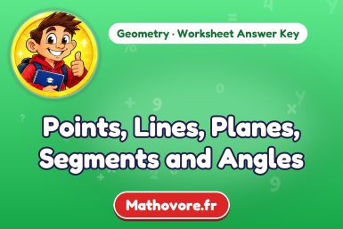 Points, Lines, Planes, Segments and Angles – Geometry math worksheet answer key