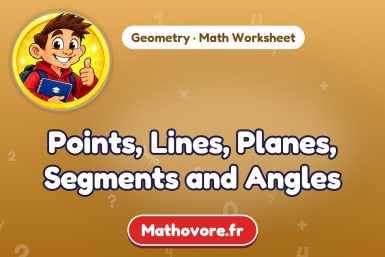 Points, Lines, Planes, Segments and Angles – Geometry math worksheet