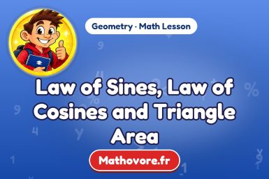 Law of Sines, Law of Cosines and Triangle Area – Geometry math lesson