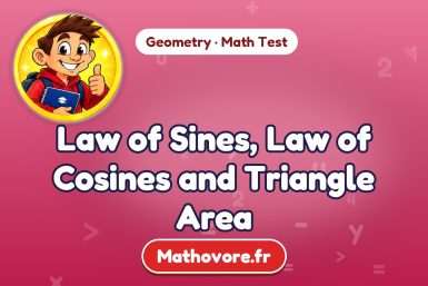 Law of Sines, Law of Cosines and Triangle Area – Geometry math test