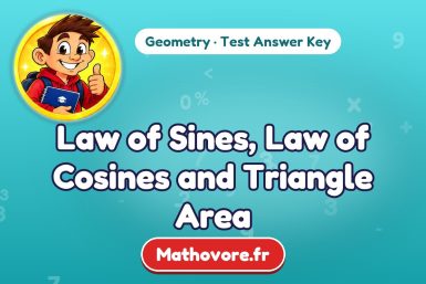 Law of Sines, Law of Cosines and Triangle Area – Geometry math test answer key