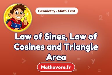 Law of Sines, Law of Cosines and Triangle Area – Geometry math test