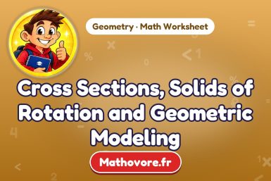 Cross Sections, Solids of Rotation and Geometric Modeling – Geometry math worksheet