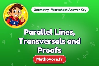 Parallel Lines, Transversals and Proofs – Geometry math worksheet answer key
