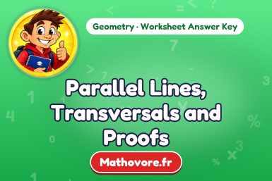 Parallel Lines, Transversals and Proofs – Geometry math worksheet answer key