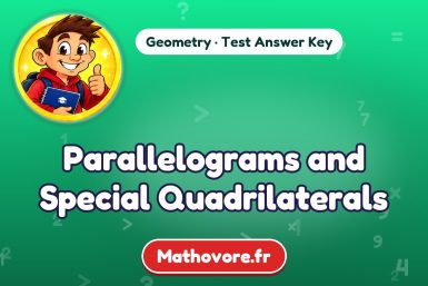 Parallelograms and Special Quadrilaterals – Geometry math test answer key