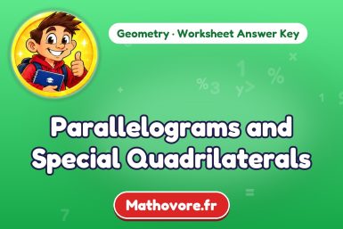 Parallelograms and Special Quadrilaterals – Geometry math worksheet answer key