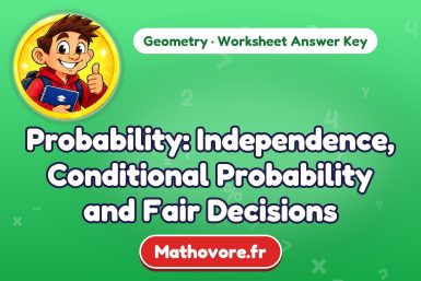 Probability: Independence, Conditional Probability and Fair Decisions – Geometry math worksheet answer key