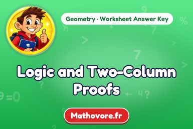 Logic and Two-Column Proofs – Geometry math worksheet answer key