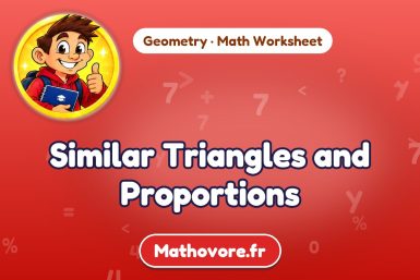 Similar Triangles and Proportions – Geometry math worksheet