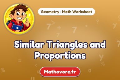 Similar Triangles and Proportions – Geometry math worksheet