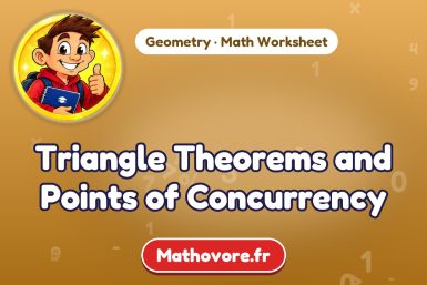 Triangle Theorems and Points of Concurrency – Geometry math worksheet