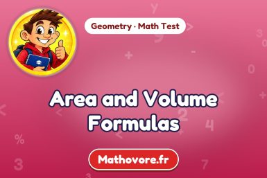 Area and Volume Formulas – Geometry math test