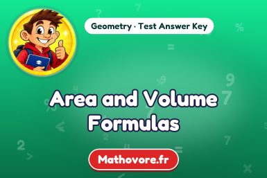 Area and Volume Formulas – Geometry math test answer key