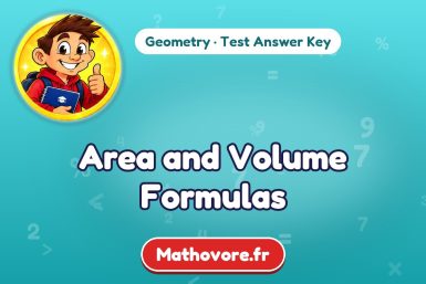 Area and Volume Formulas – Geometry math test answer key
