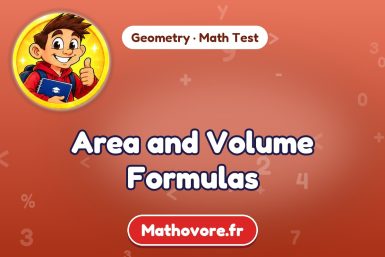 Area and Volume Formulas – Geometry math test