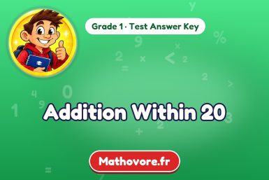 Addition Within 20 – Grade 1 math test answer key