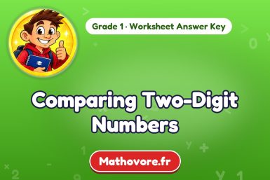 Comparing Two-Digit Numbers – Grade 1 math worksheet answer key