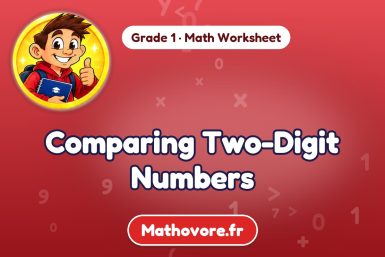 Comparing Two-Digit Numbers – Grade 1 math worksheet