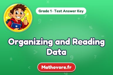 Organizing and Reading Data – Grade 1 math test answer key